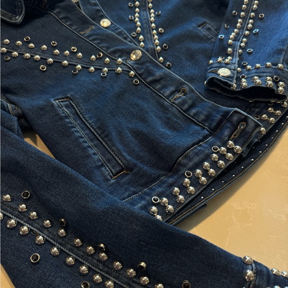 Rina Rossi Studded Denim Flare Jeans - Picture 2 of 6